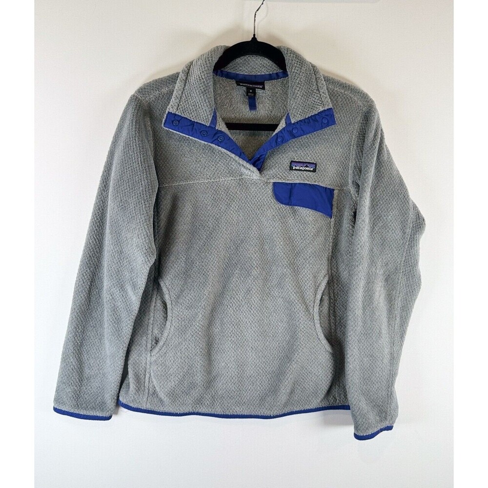 Patagonia Women Sweater Gray Lightweight Synchilla Snap T Fleece Pullover Medium - Picture 7 of 9